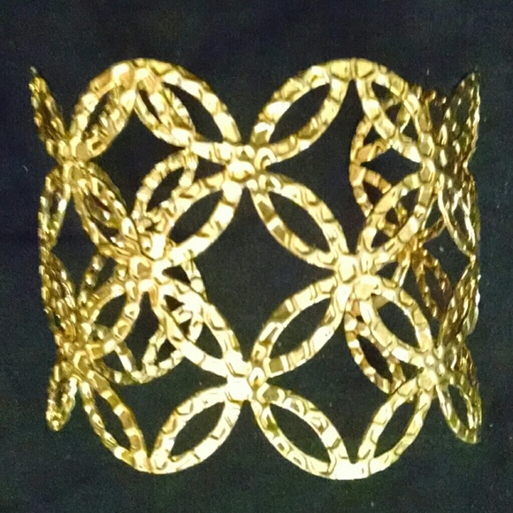 Beautiful wide cuff filigree fashion bracelet